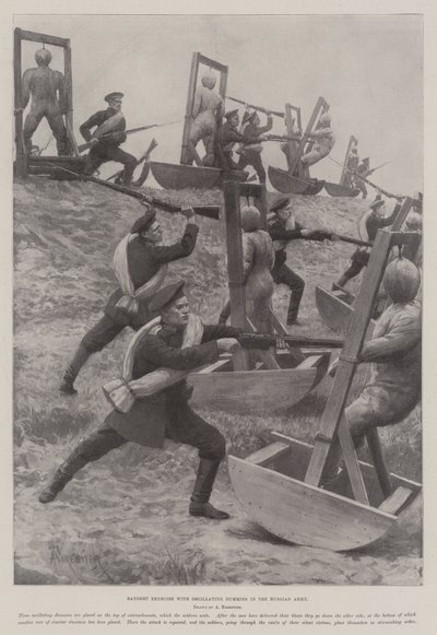 Bayonet Exercise with Oscillating Dummies in the Russian Army by Amedee Forestier
